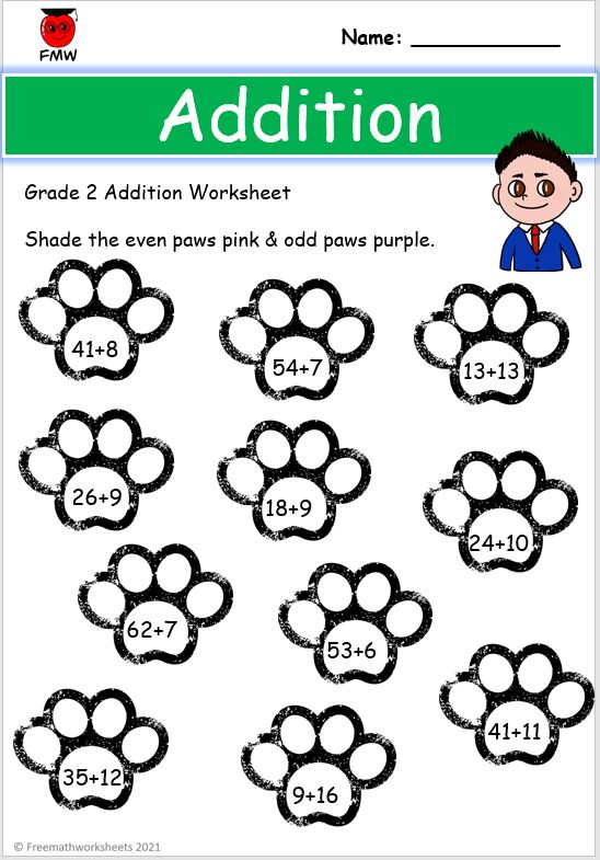 20 Horizontal Addition Worksheets Grade 2