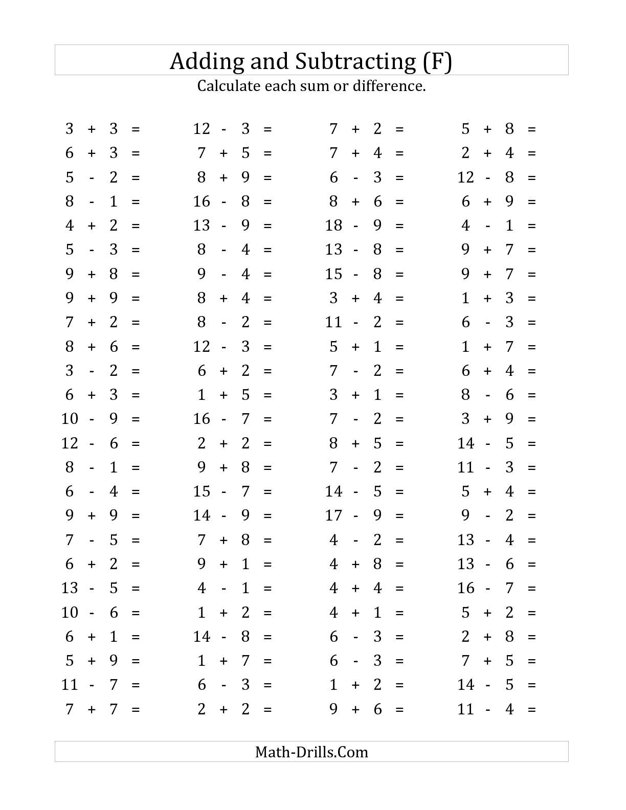 20 Horizontal Addition Worksheets Grade 2