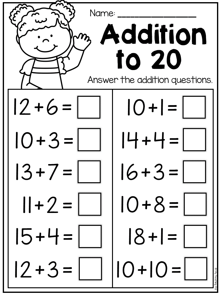 20 Kindergarten Addition Worksheets With Pictures