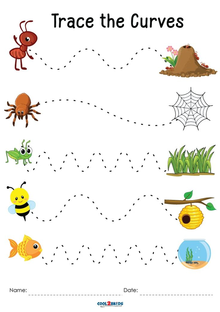 20 Kindergarten Line Tracing Worksheets