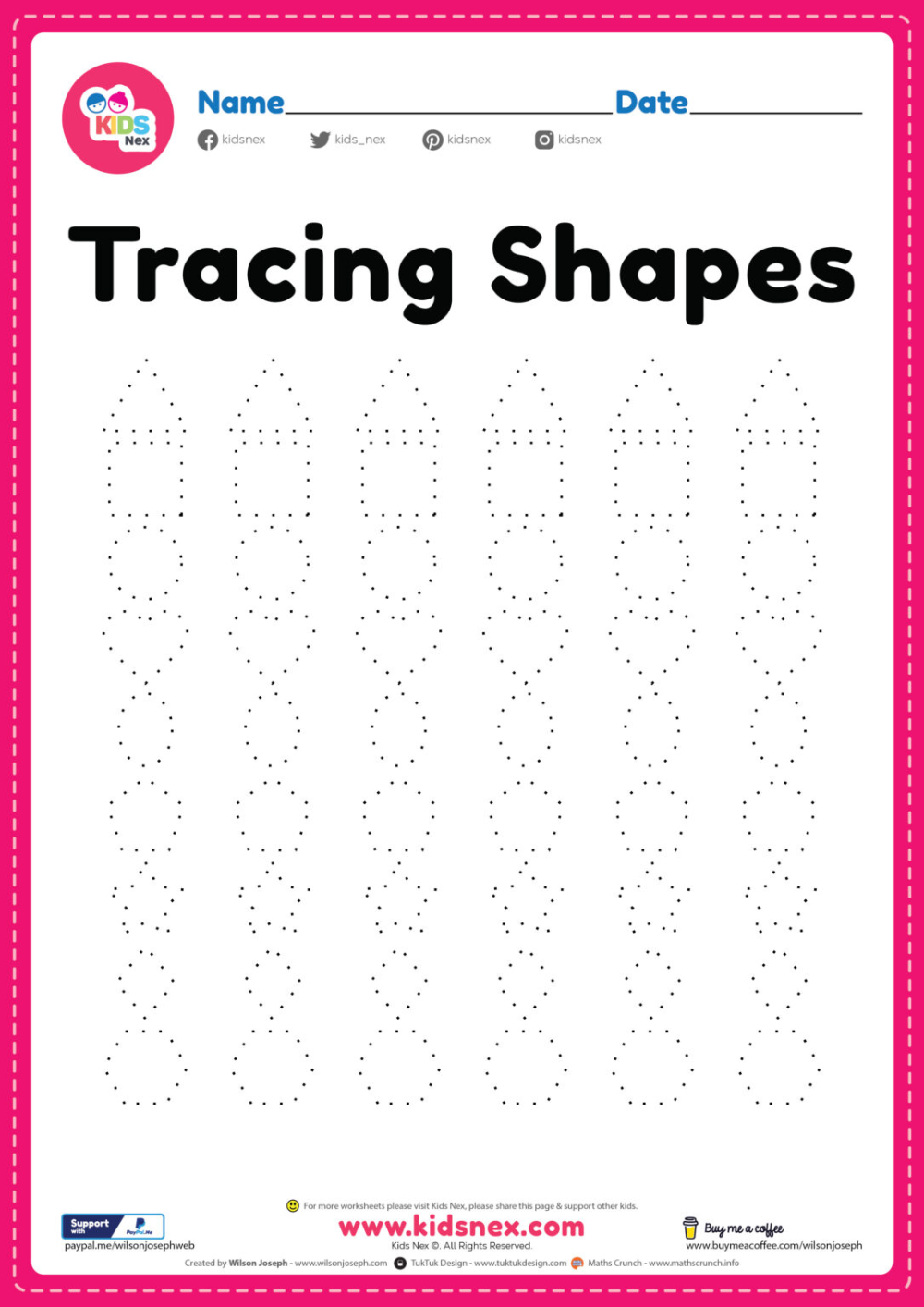 20 Kindergarten Line Tracing Worksheets – Printable PDF Template