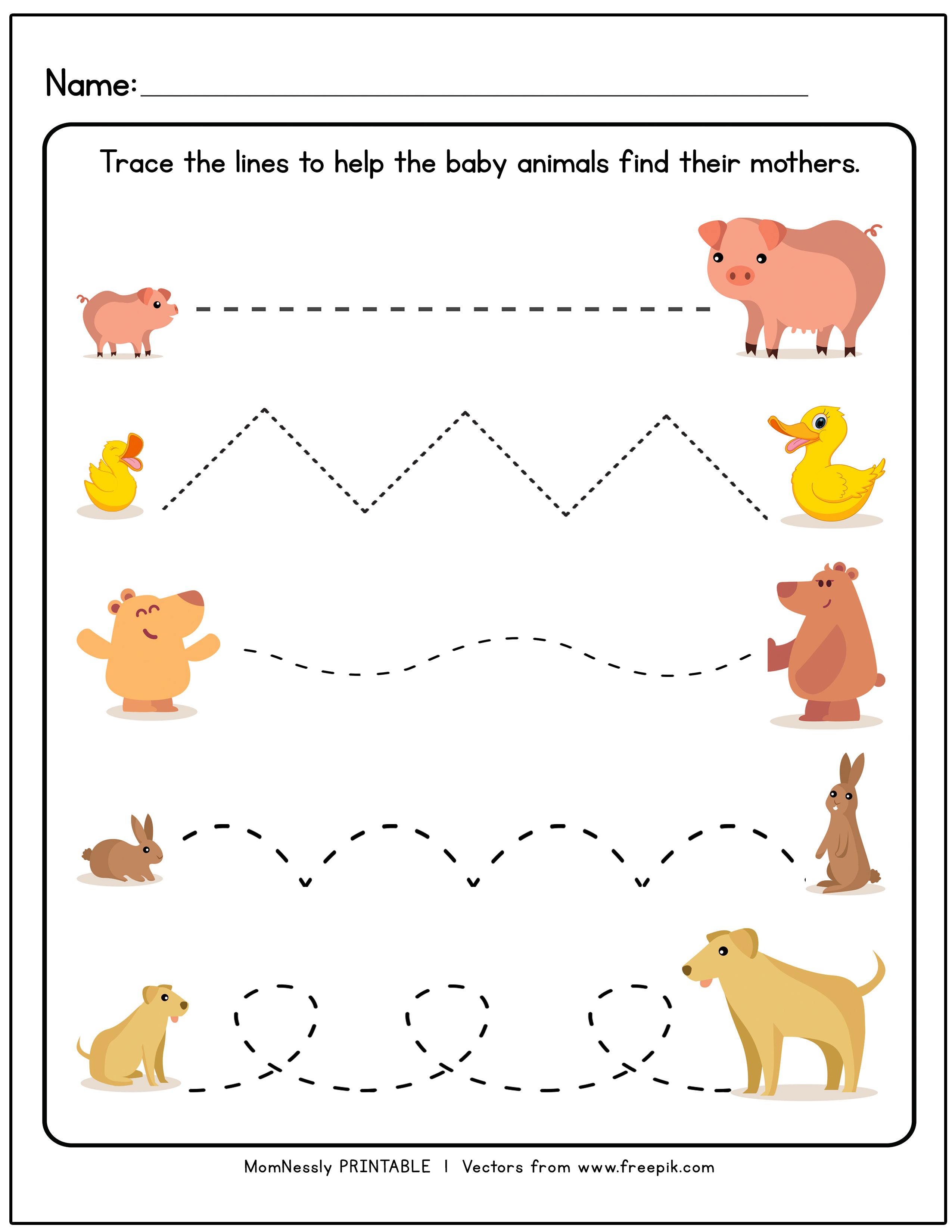 20 Kindergarten Line Tracing Worksheets 20 Kindergarten Line Tracing Worksheets