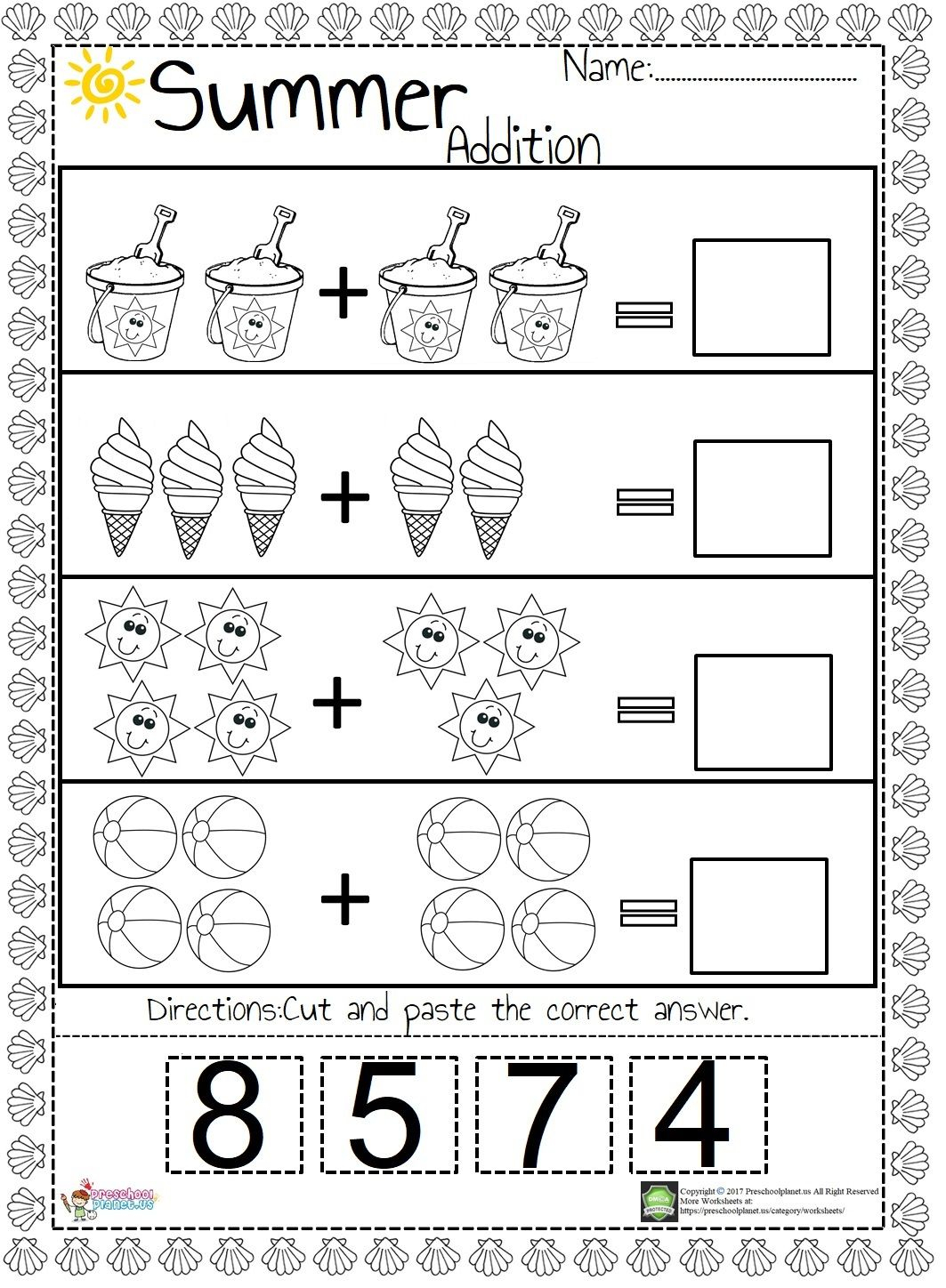 20 Kindergarten Math Worksheets Free Cut And Paste