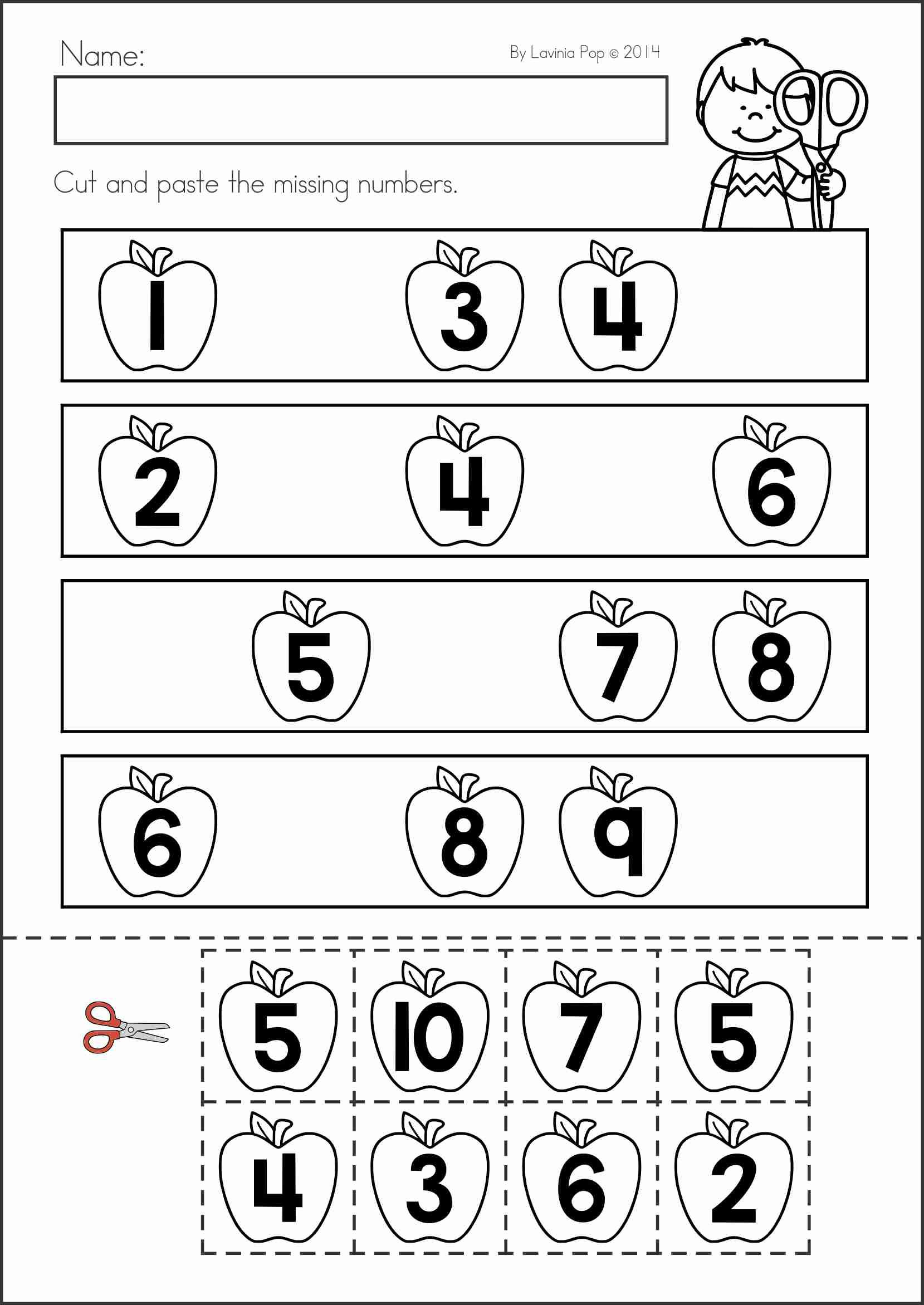 20 Kindergarten Math Worksheets Free Cut And Paste