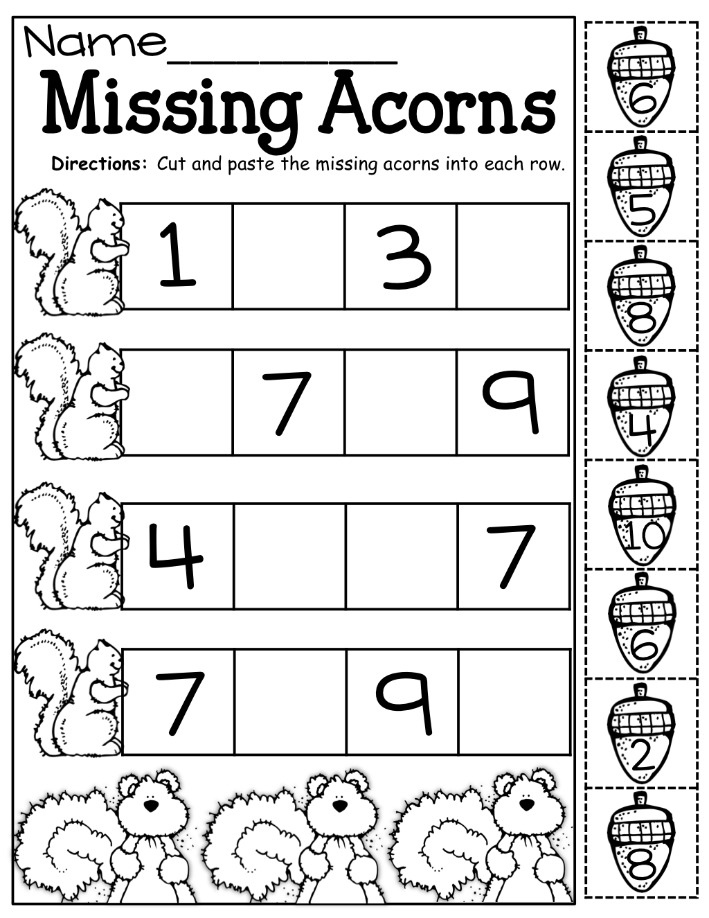 20 Kindergarten Math Worksheets Free Cut And Paste