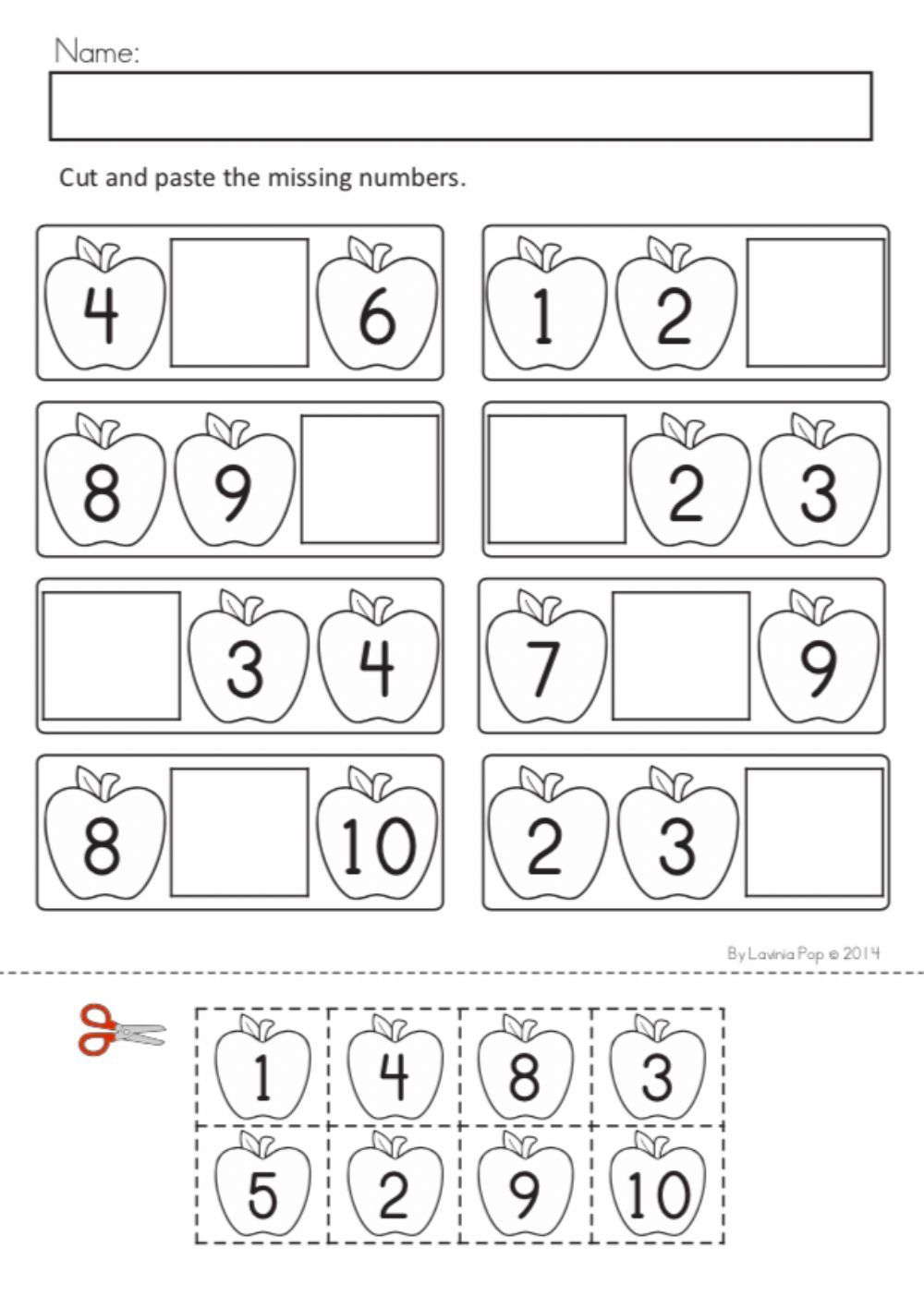 20 Kindergarten Math Worksheets Free Cut And Paste