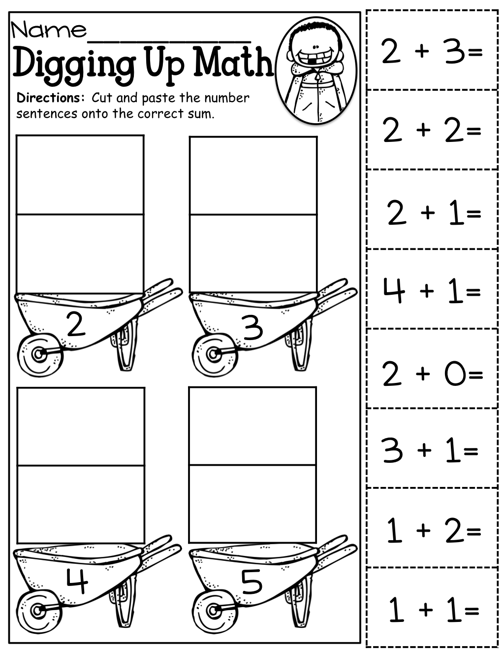 20 Kindergarten Math Worksheets Free Cut And Paste