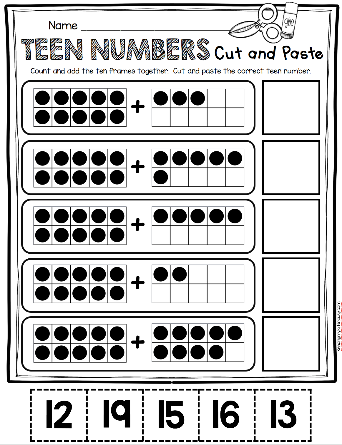 20 Kindergarten Math Worksheets Free Cut And Paste