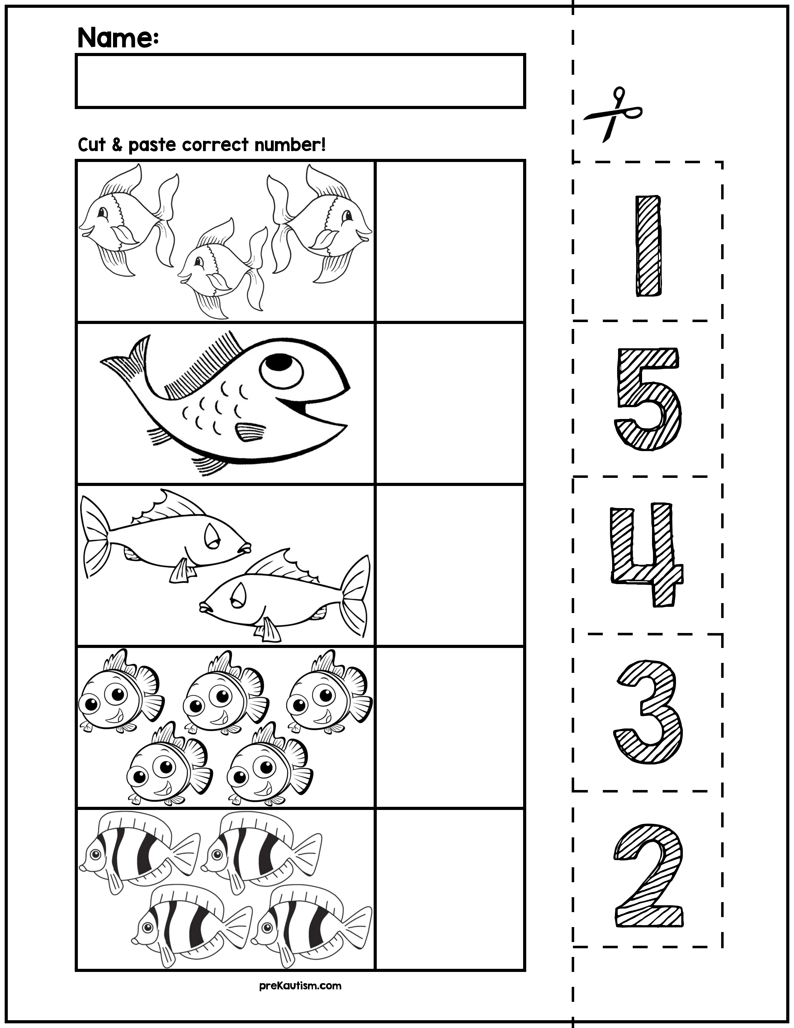 20 Kindergarten Math Worksheets Free Cut And Paste