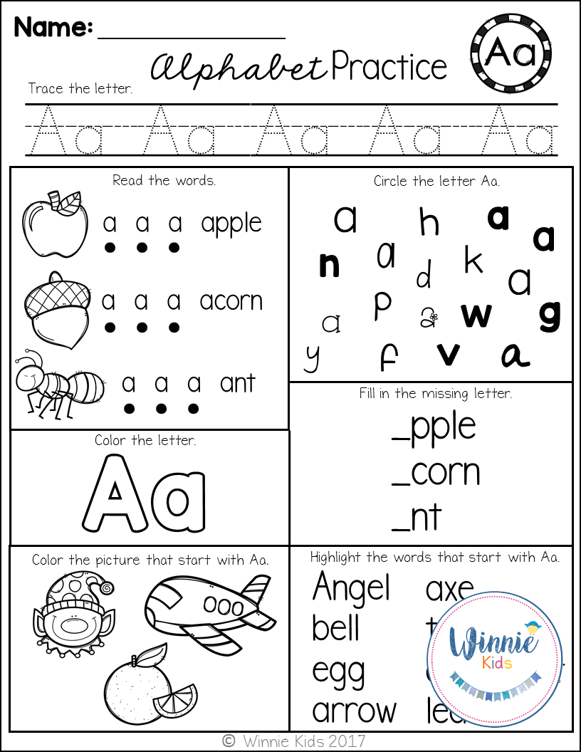 20 Learning Letters Kindergarten Printable Worksheets