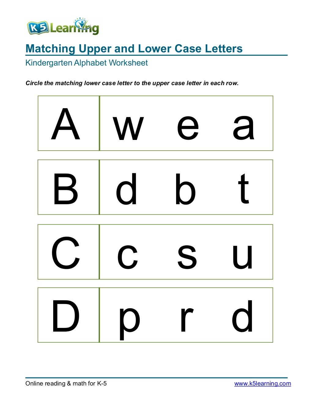 20 Learning Letters Kindergarten Printable Worksheets