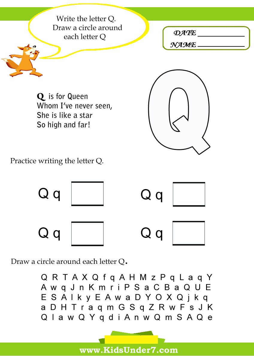 20 Letter Qq Worksheets For Kindergarten