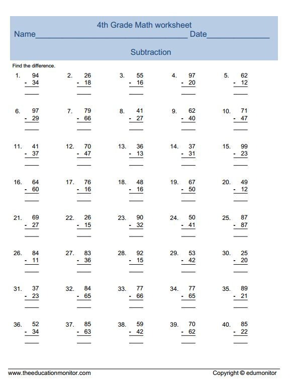 20 Long Addition Worksheets 4Th Grade