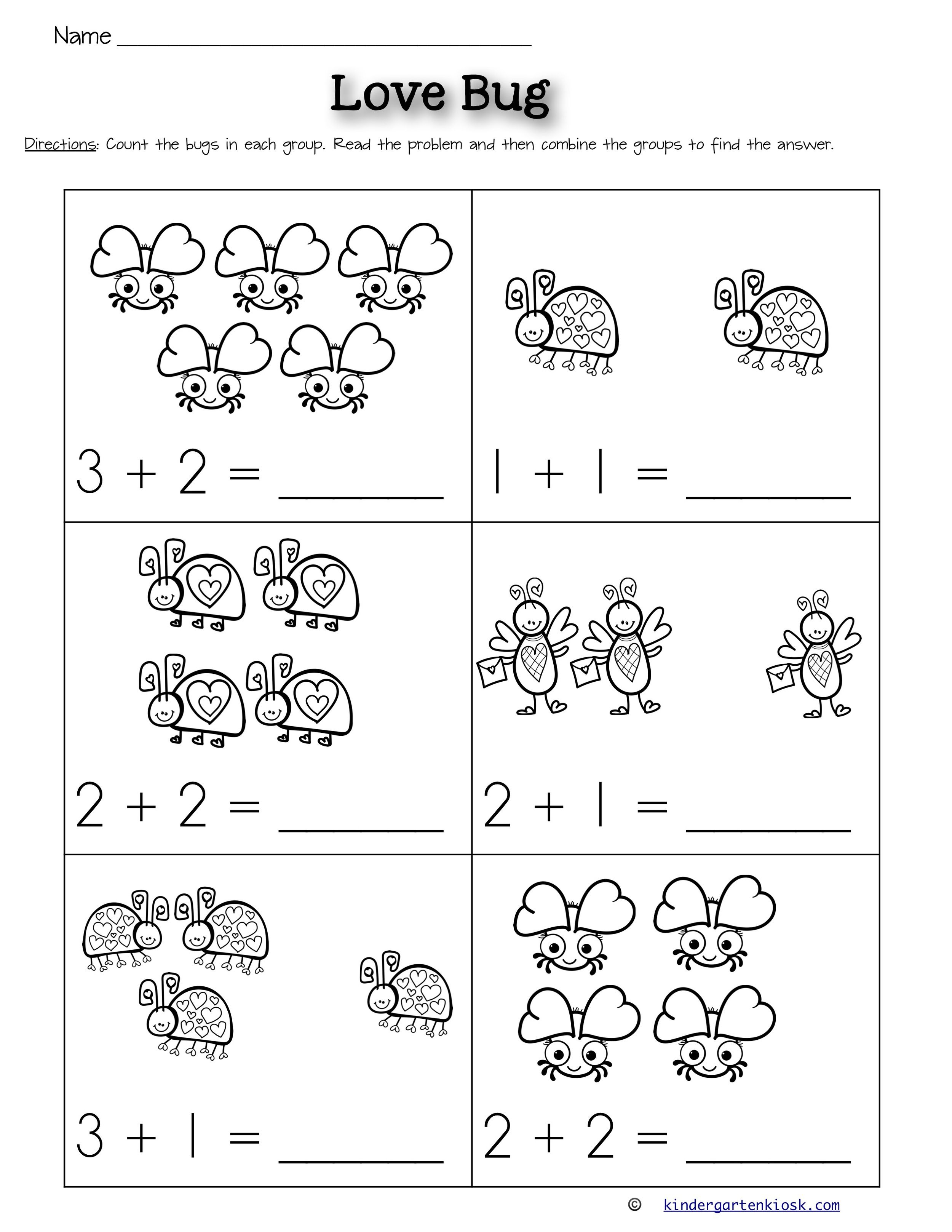 20 Math Kindergarten Worksheets 1-5