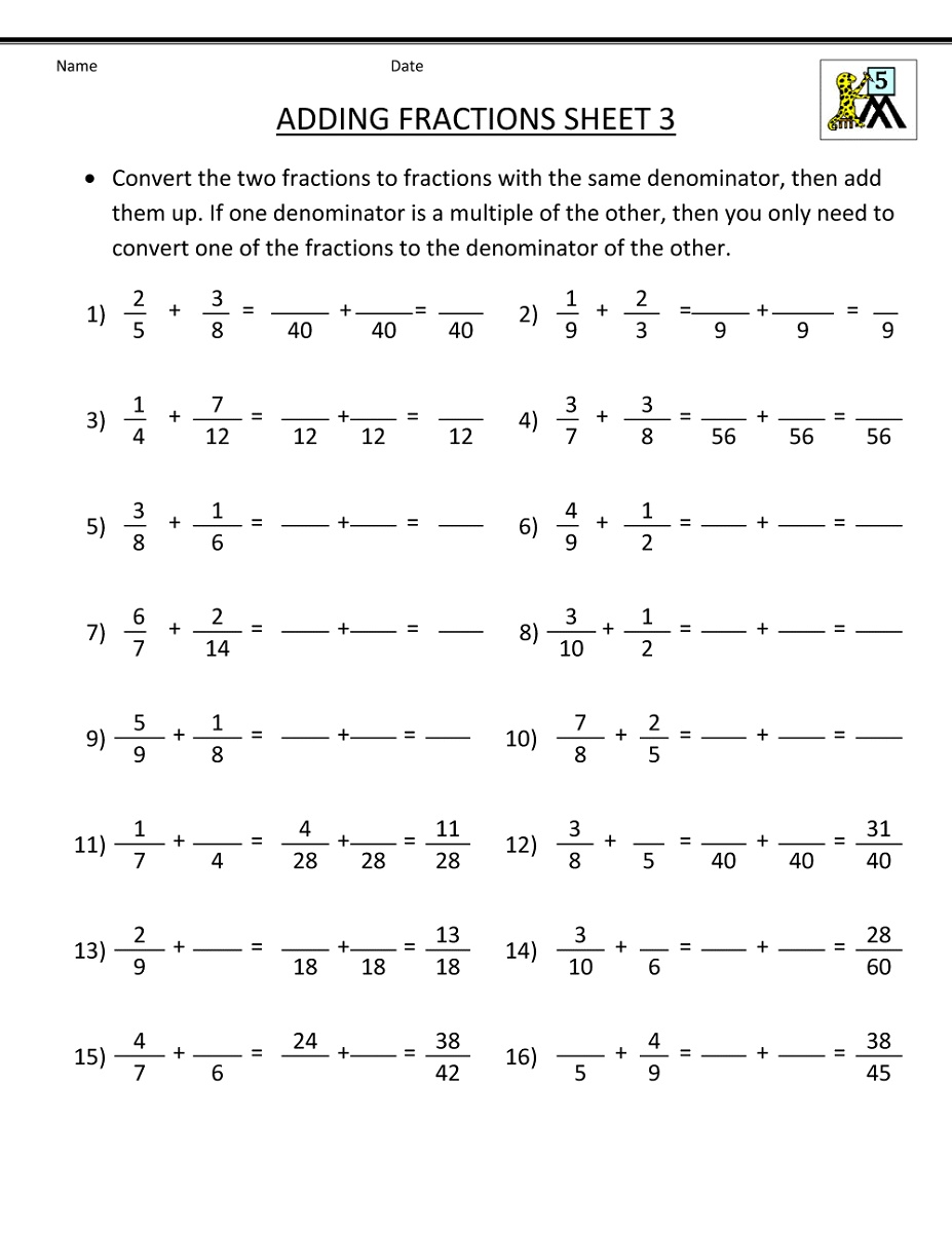 20 Math Worksheets Dividing Fractions