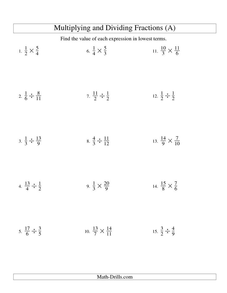 20 Math Worksheets Dividing Fractions