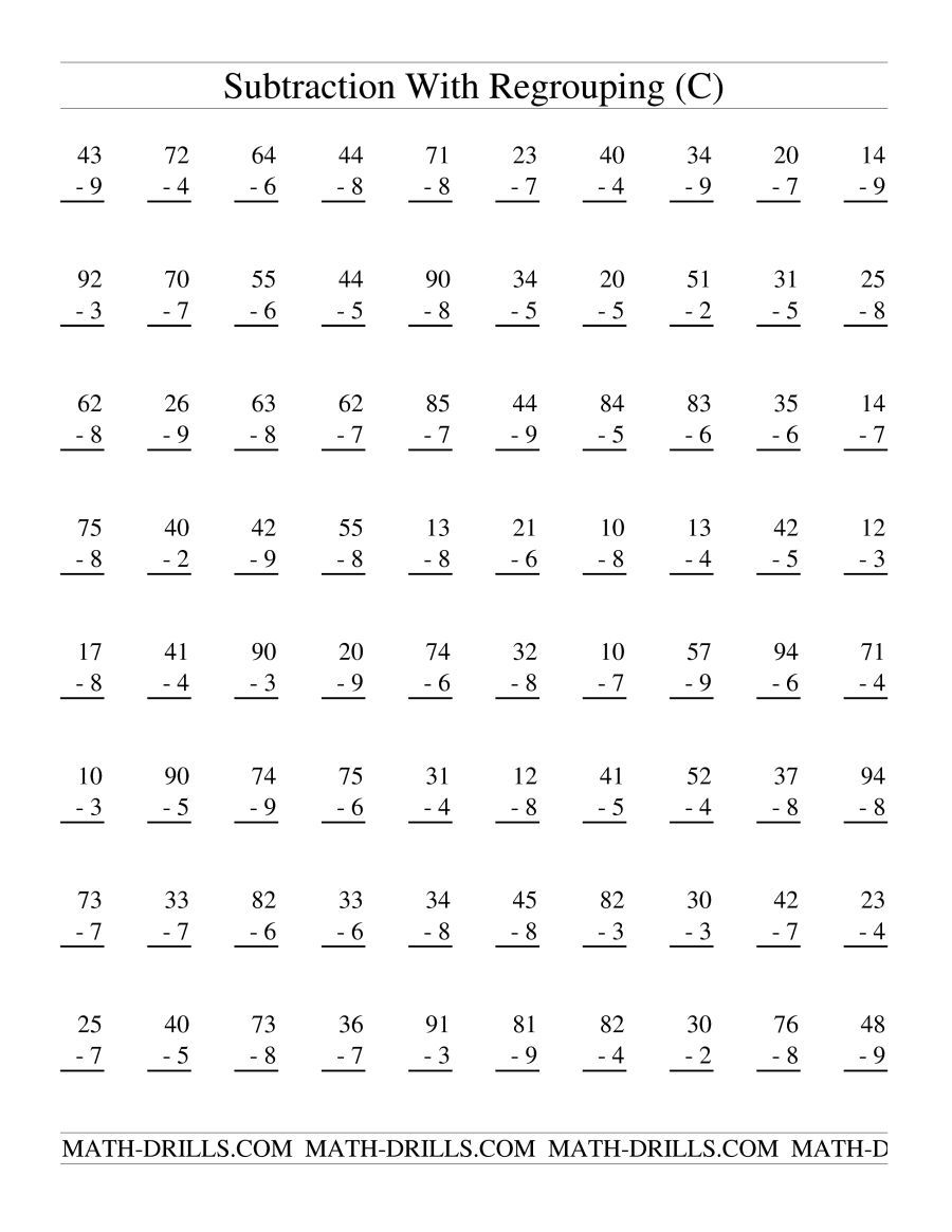 20 Math Worksheets For Grade 1 Subtraction Practice
