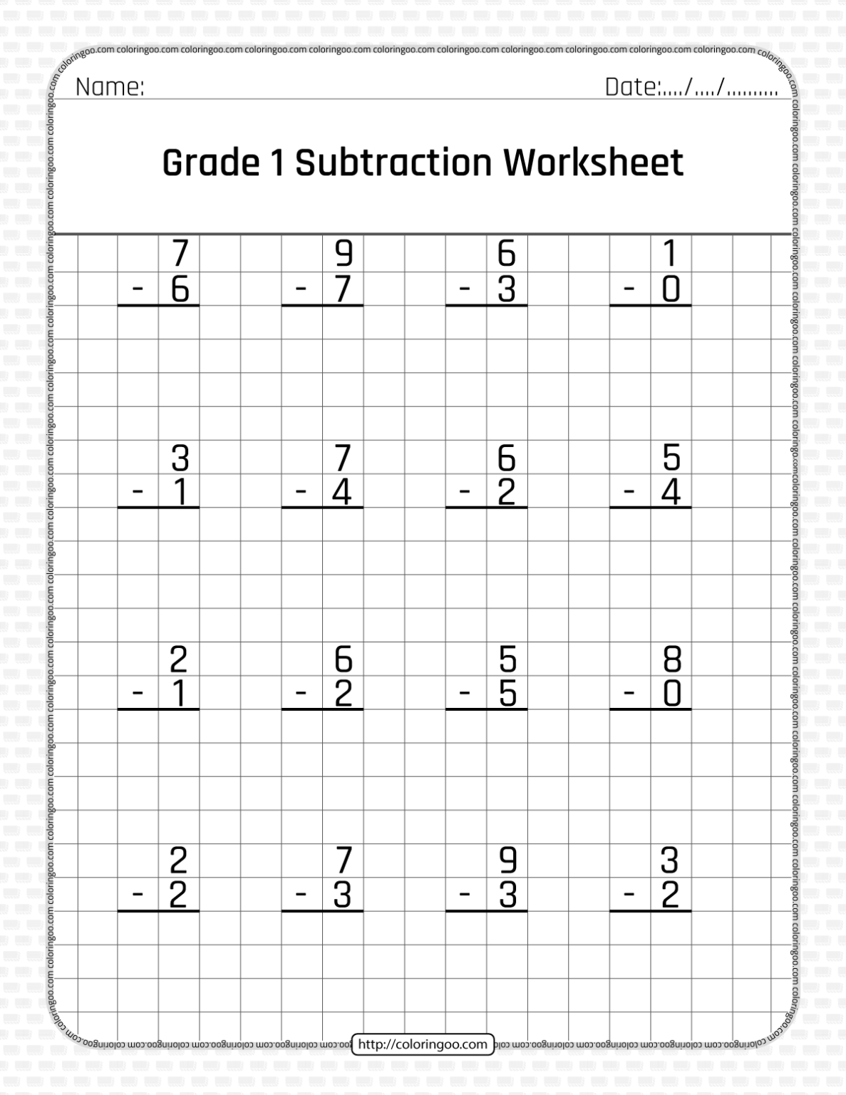 20 Math Worksheets For Grade 1 Subtraction Practice Printable PDF 20 math worksheets for grade 1 subtraction practice printable pdf