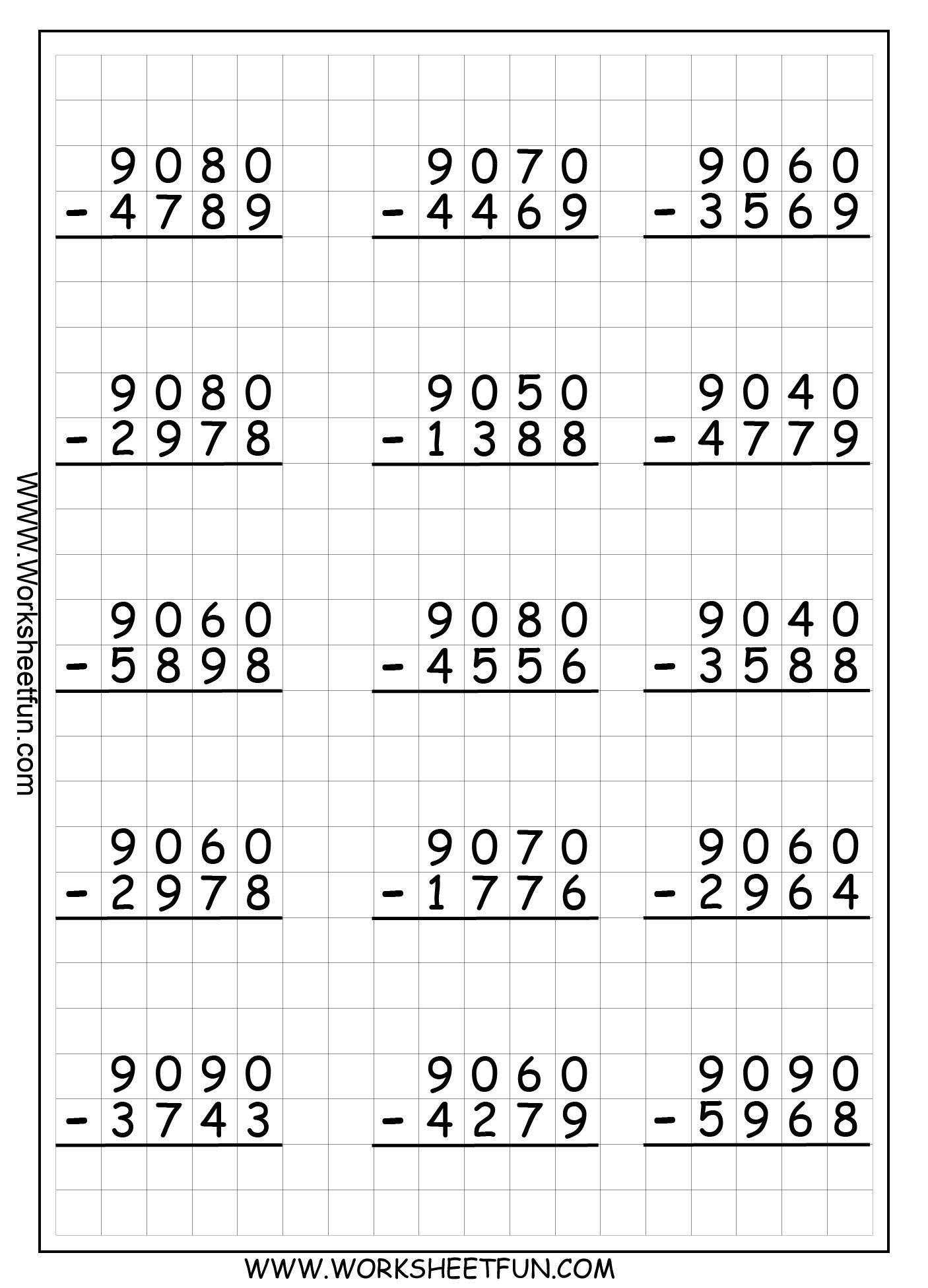 20 Math Worksheets For Grade 1 Subtraction Practice