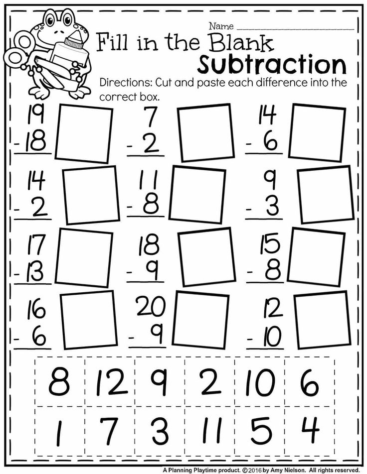 20 Math Worksheets For Grade 1 Subtraction Practice