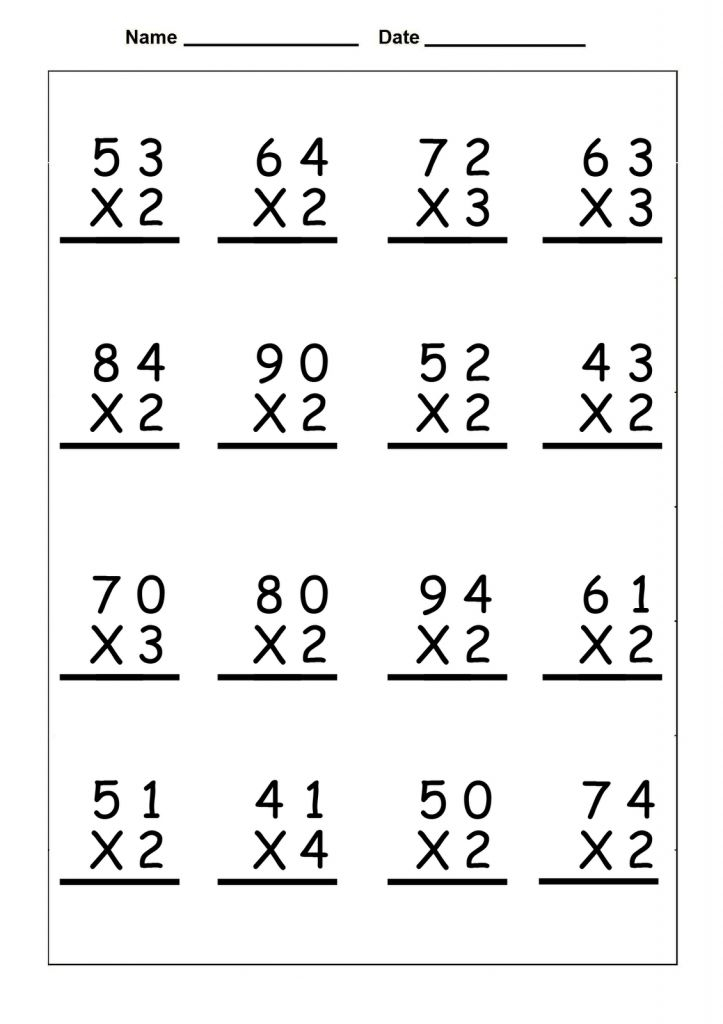 20 Multiplication Worksheets 4Th Grade With Answer