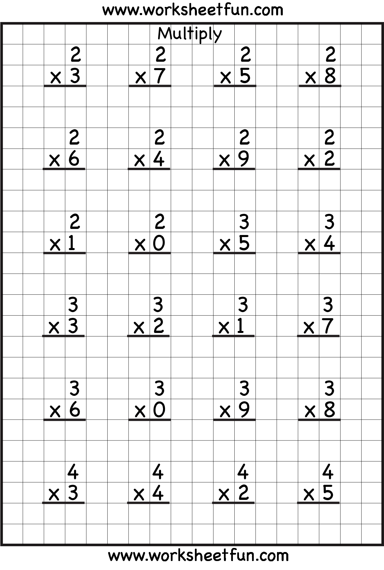 20 Multiplication Worksheets Grade 8