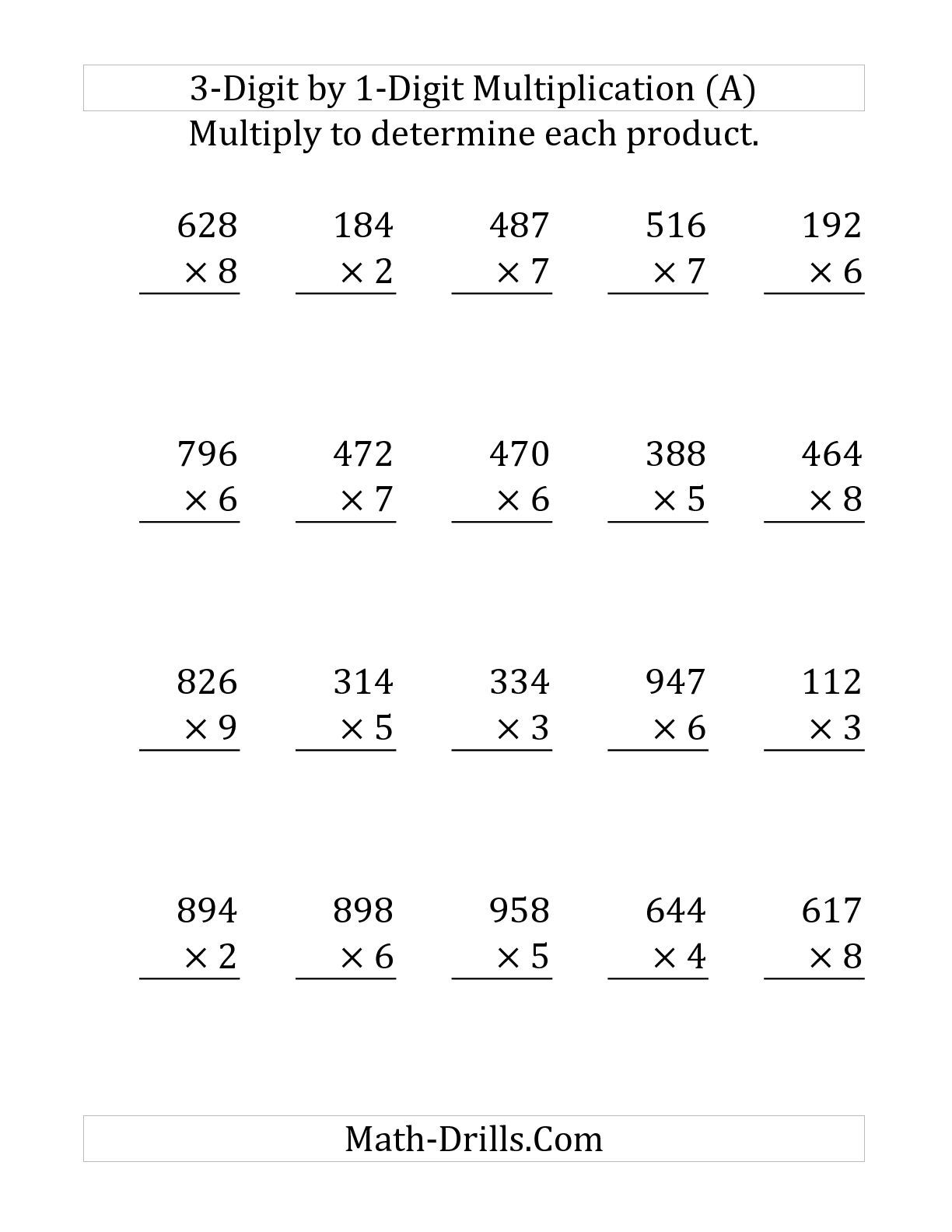 20 Multiplication Worksheets Grade 8