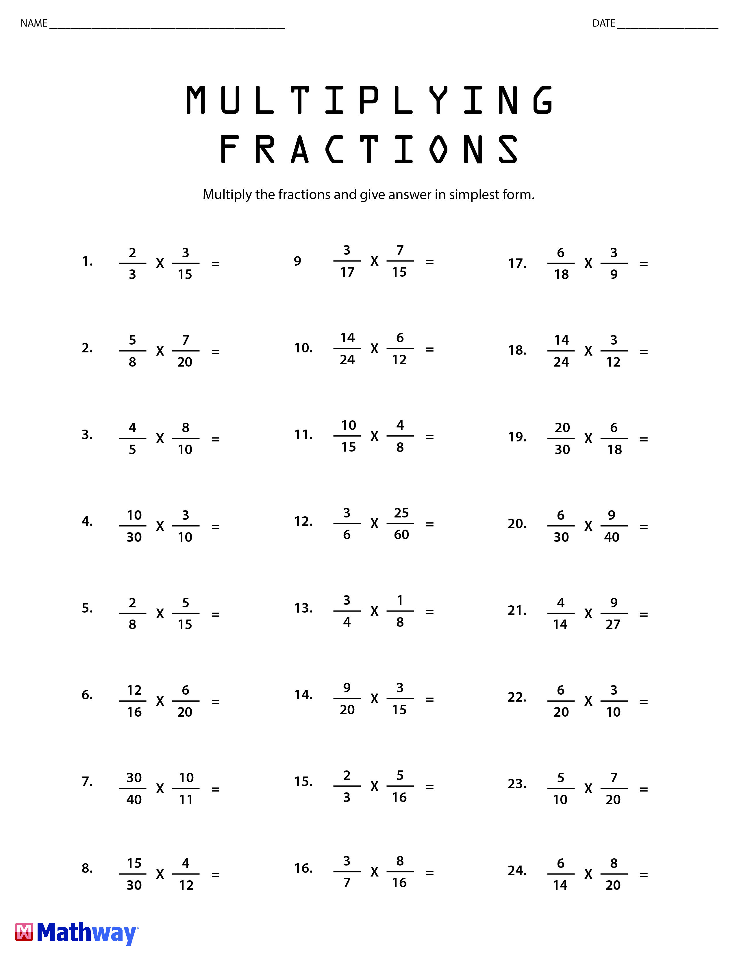 20 Multiplication Worksheets Grade 8