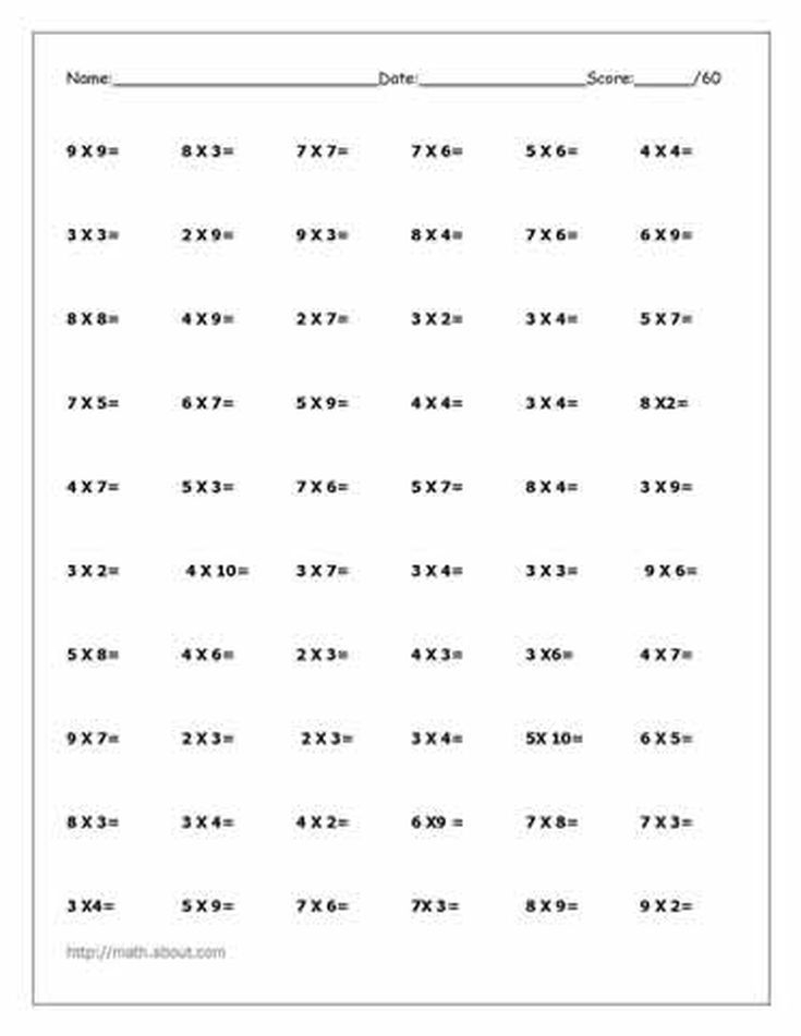 20 Multiplication Worksheets Grade 8