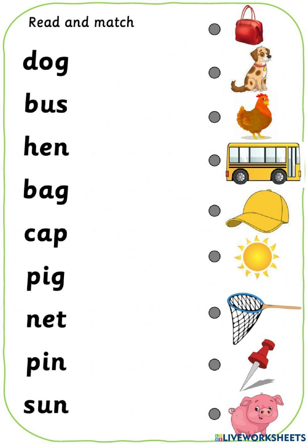 20 Phonics Reading Worksheets For Kindergarten