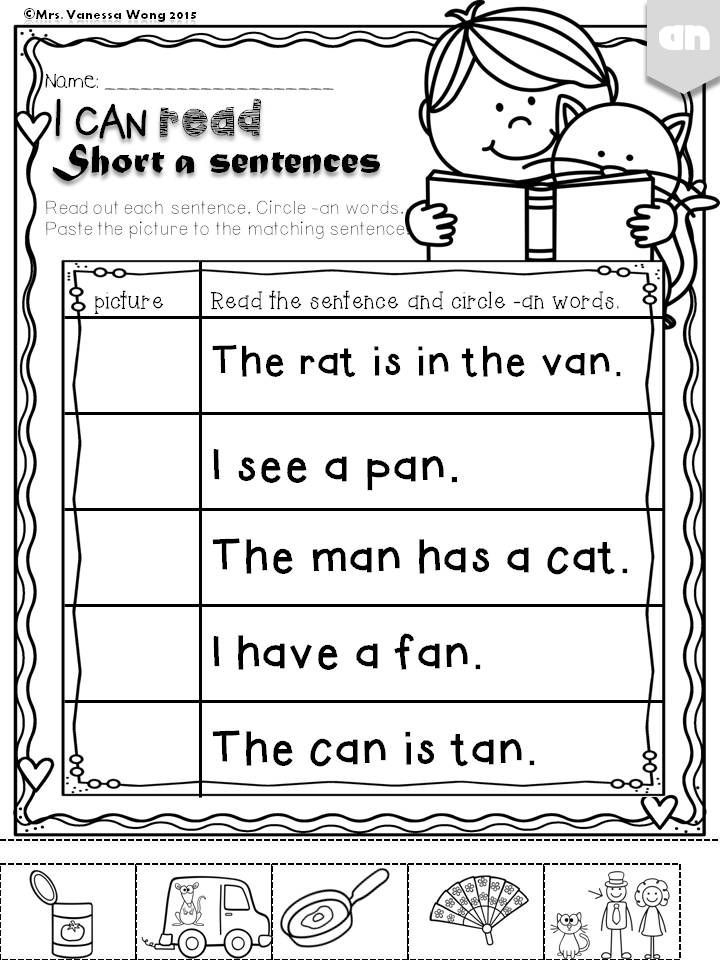 20 Phonics Reading Worksheets For Kindergarten