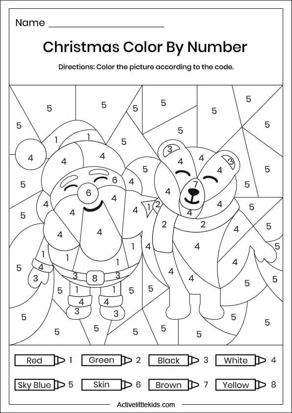 20 Read and Color Christmas Worksheet Pdf