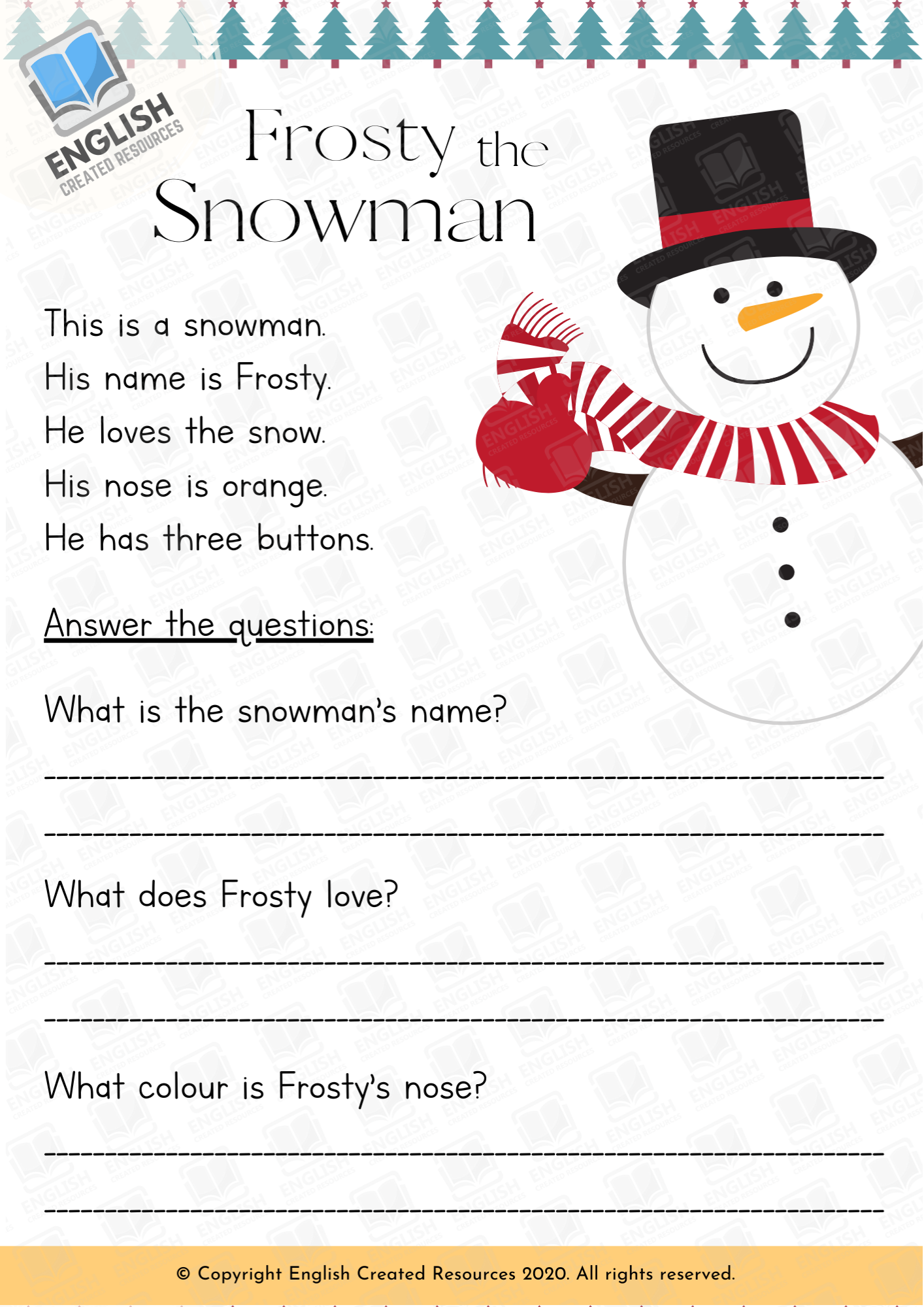 20 Read and Color Christmas Worksheet Pdf