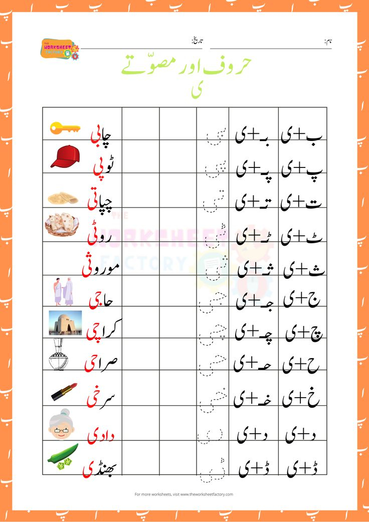 20 Urdu Worksheets For Kindergarten Letter Recognition Practice ...