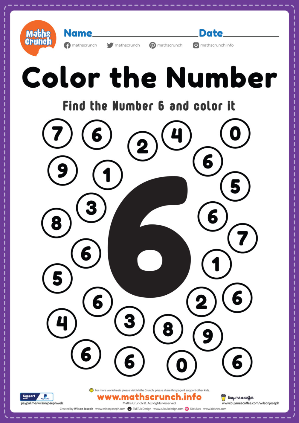 20 Worksheets For Kindergarten Number 6