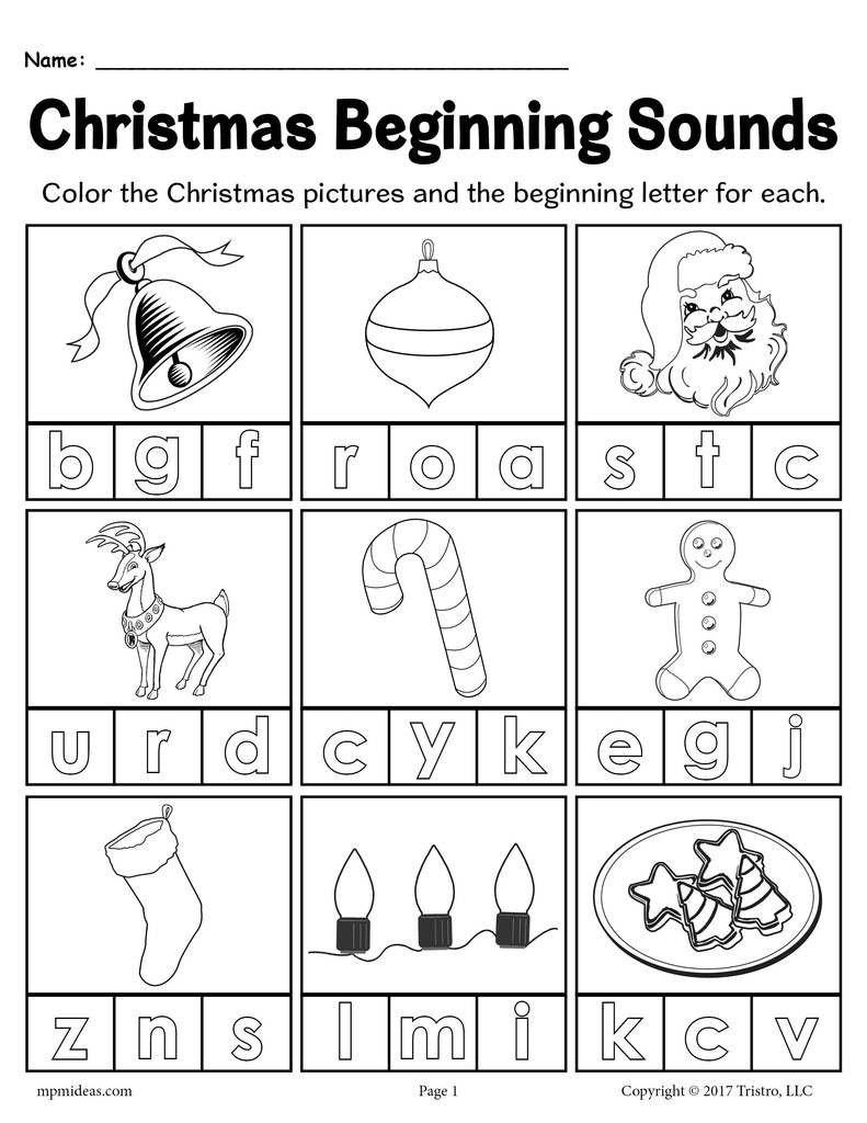 30 Christmas Worksheets for Kids 1st Grades Free