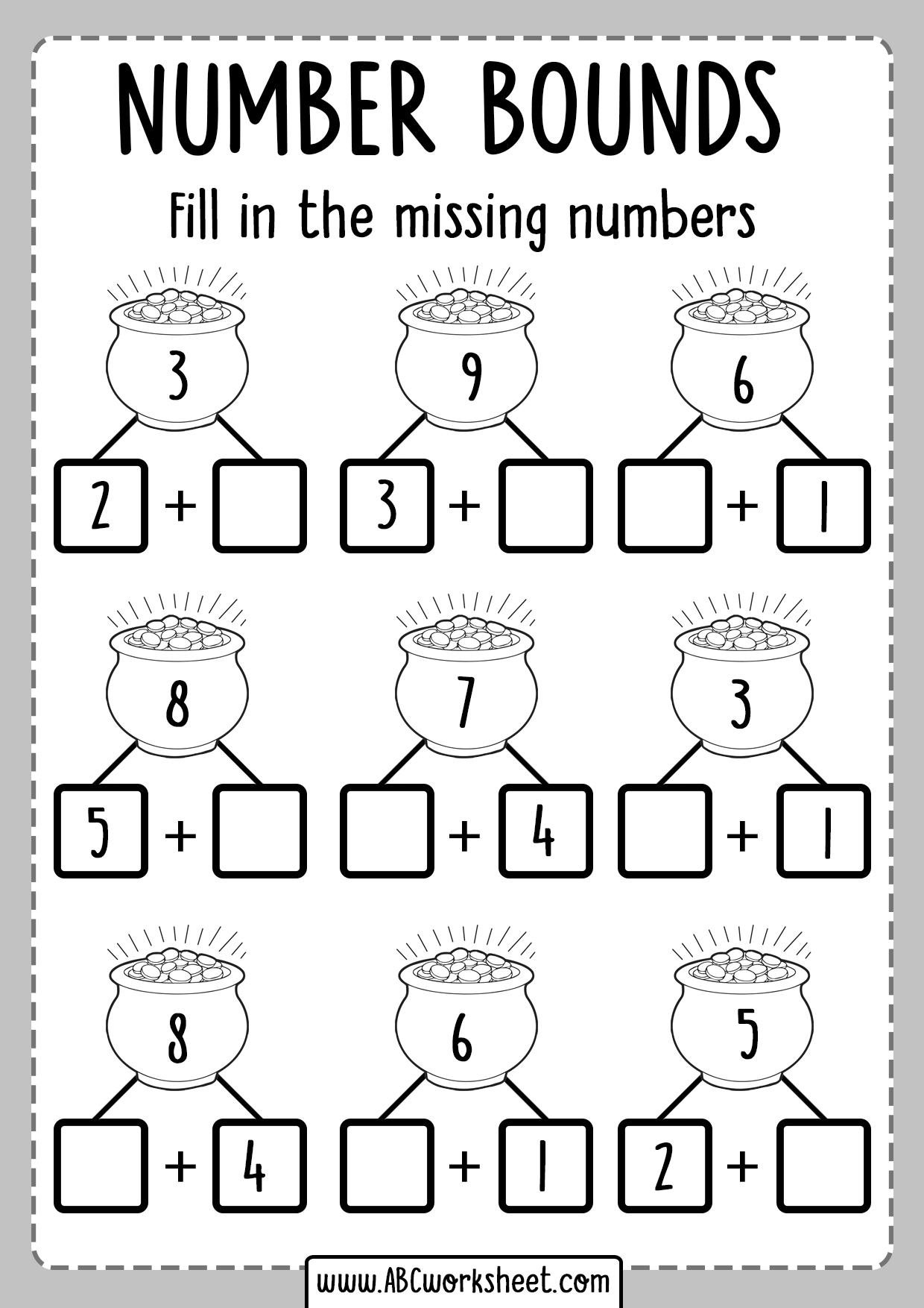 35 Number bonds worksheets to 20 free Free