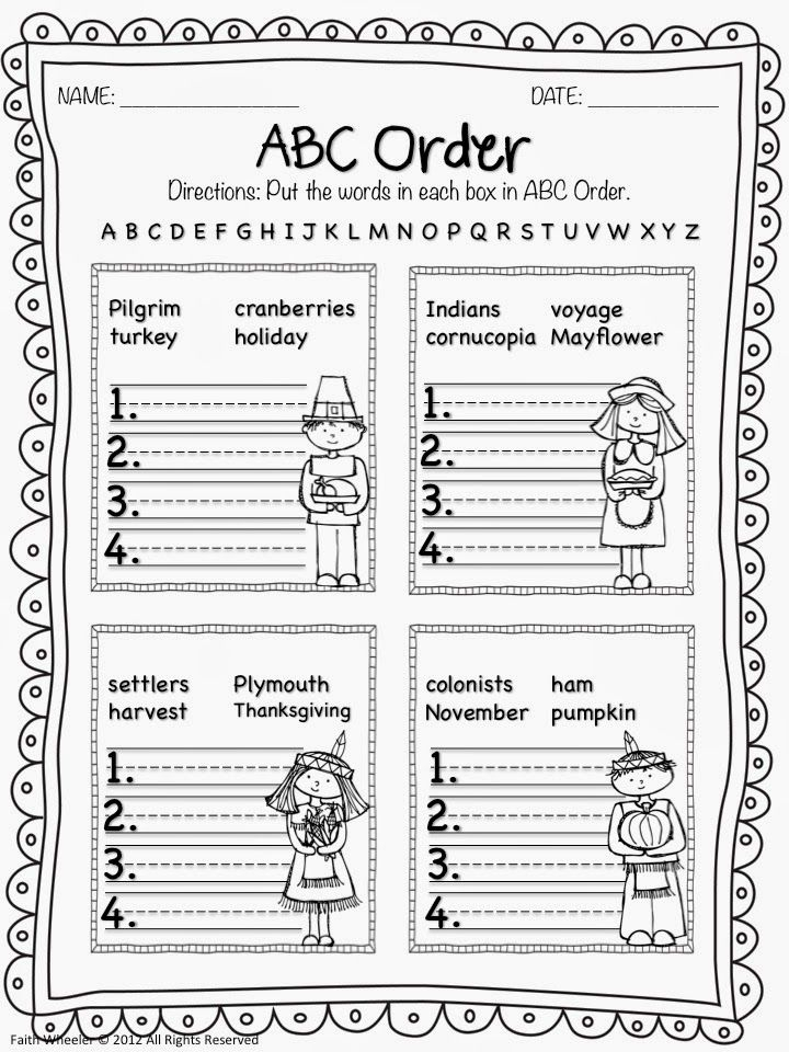 21 1St Grade Worksheets Thanksgiving