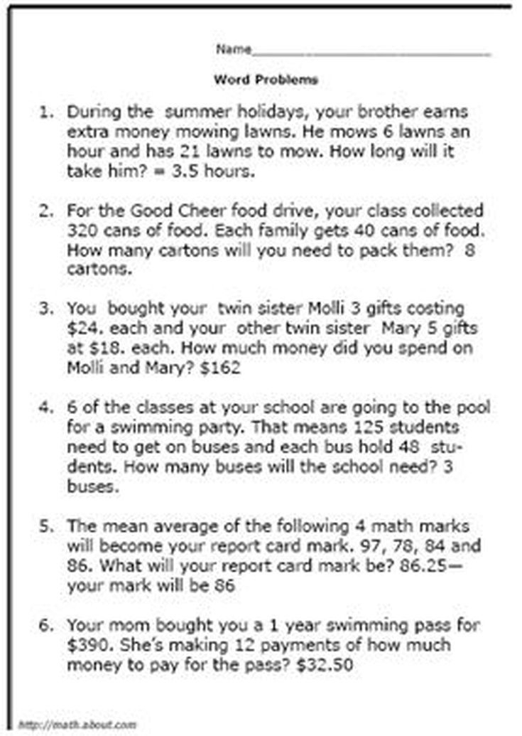 21 5Th Grade Multiplication Worksheets Word Problems