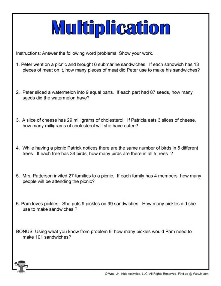 21 5Th Grade Multiplication Worksheets Word Problems