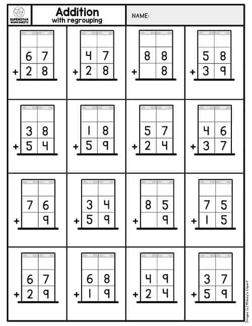 21 Addition With Regrouping Worksheets Grade 2