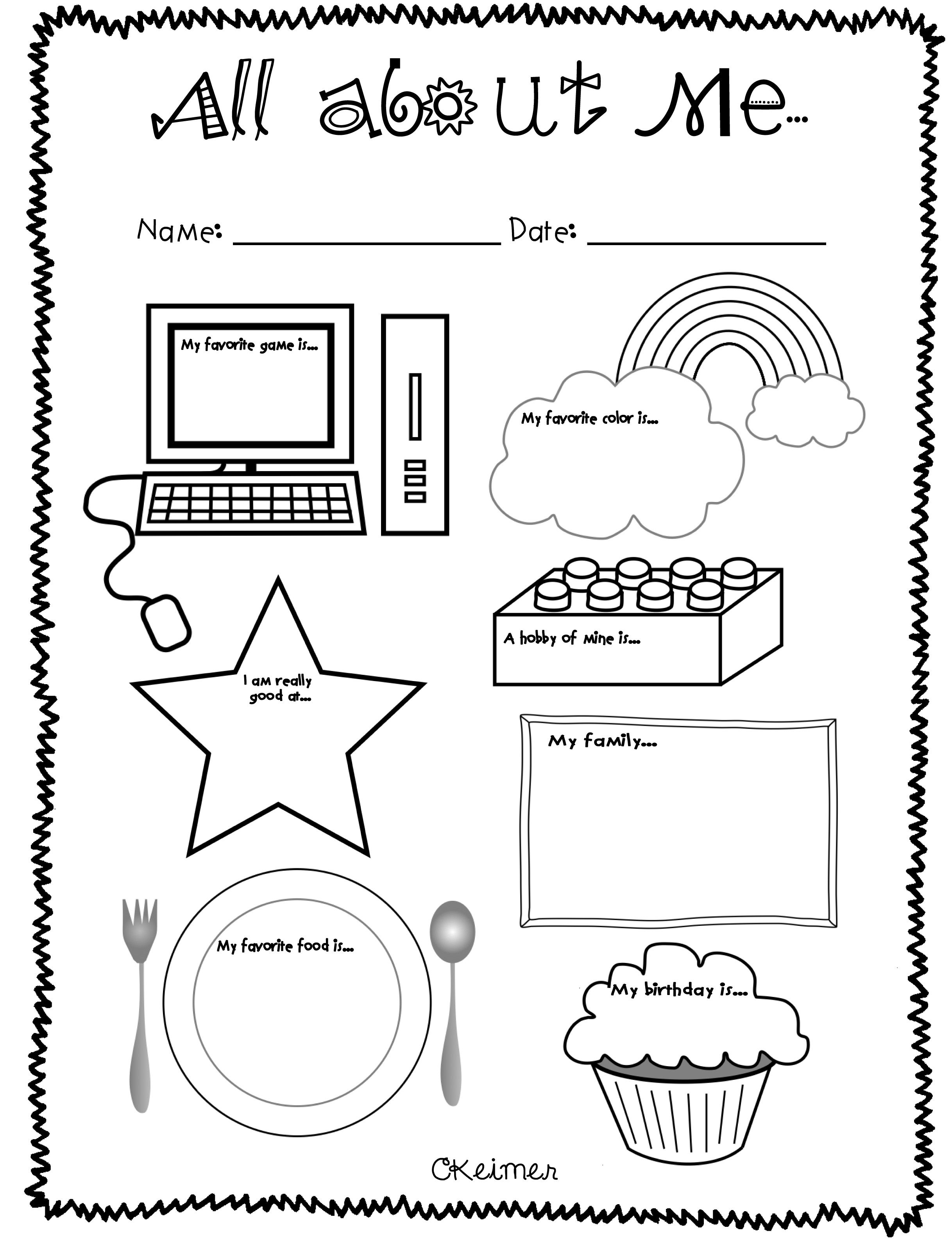 21 All About Me Worksheets For Kindergarten