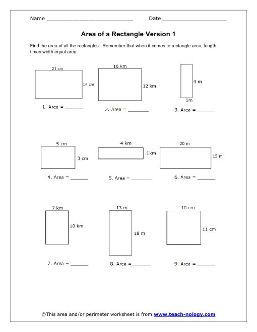 21 Area And Perimeter Worksheets