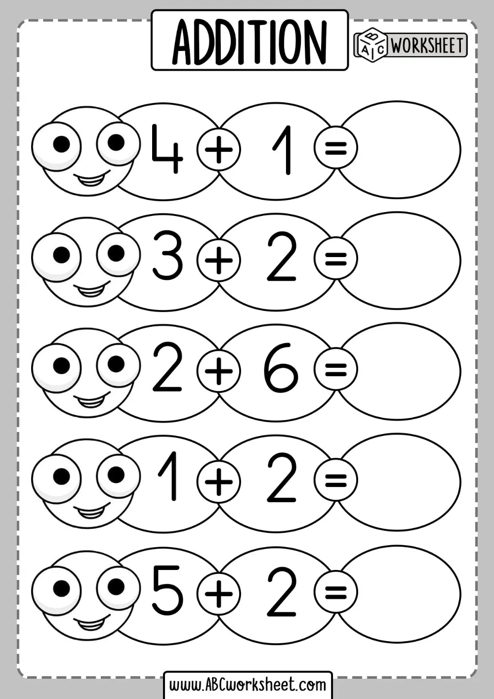 21 Basic Addition Worksheets Kindergarten