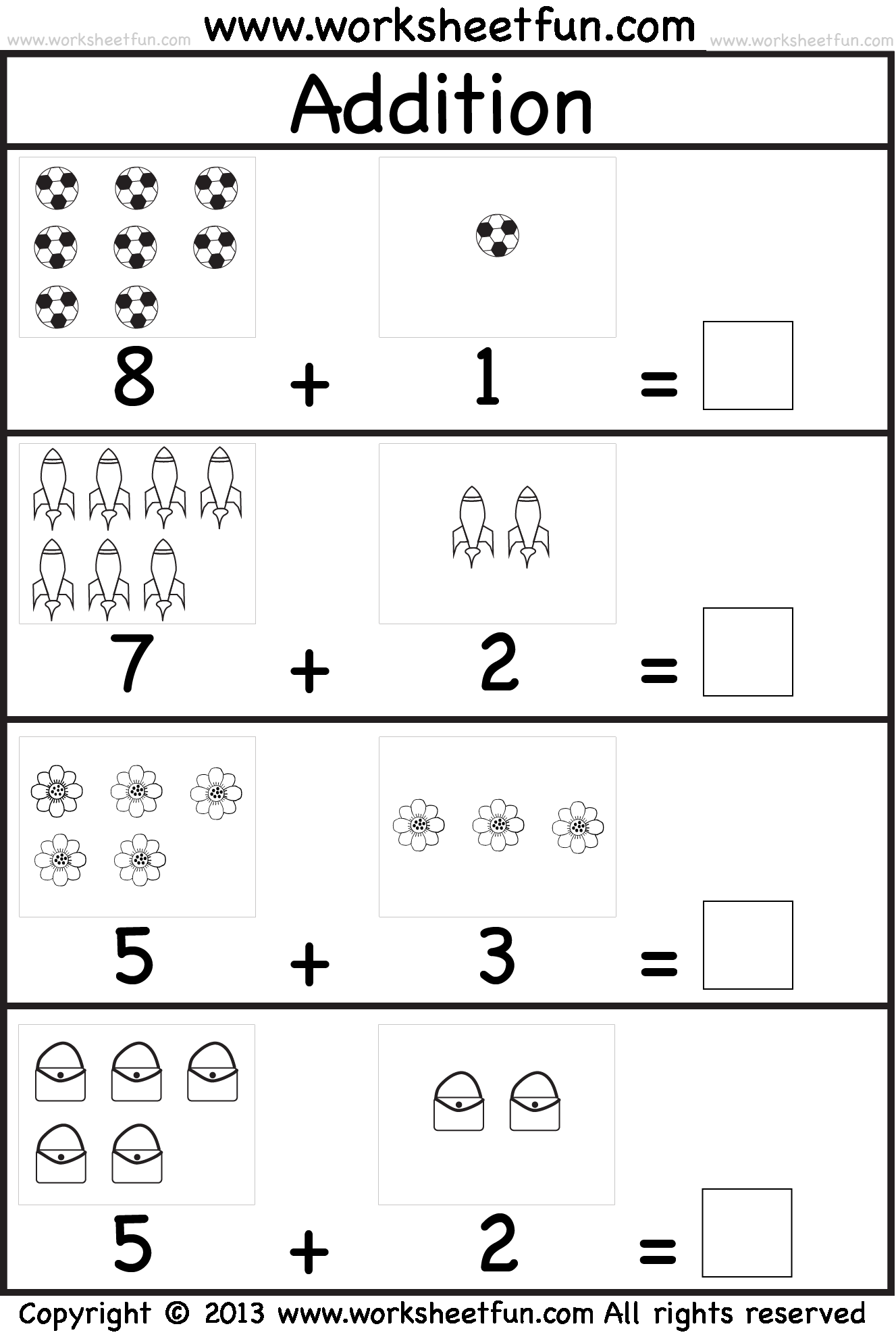 21 Basic Addition Worksheets Kindergarten