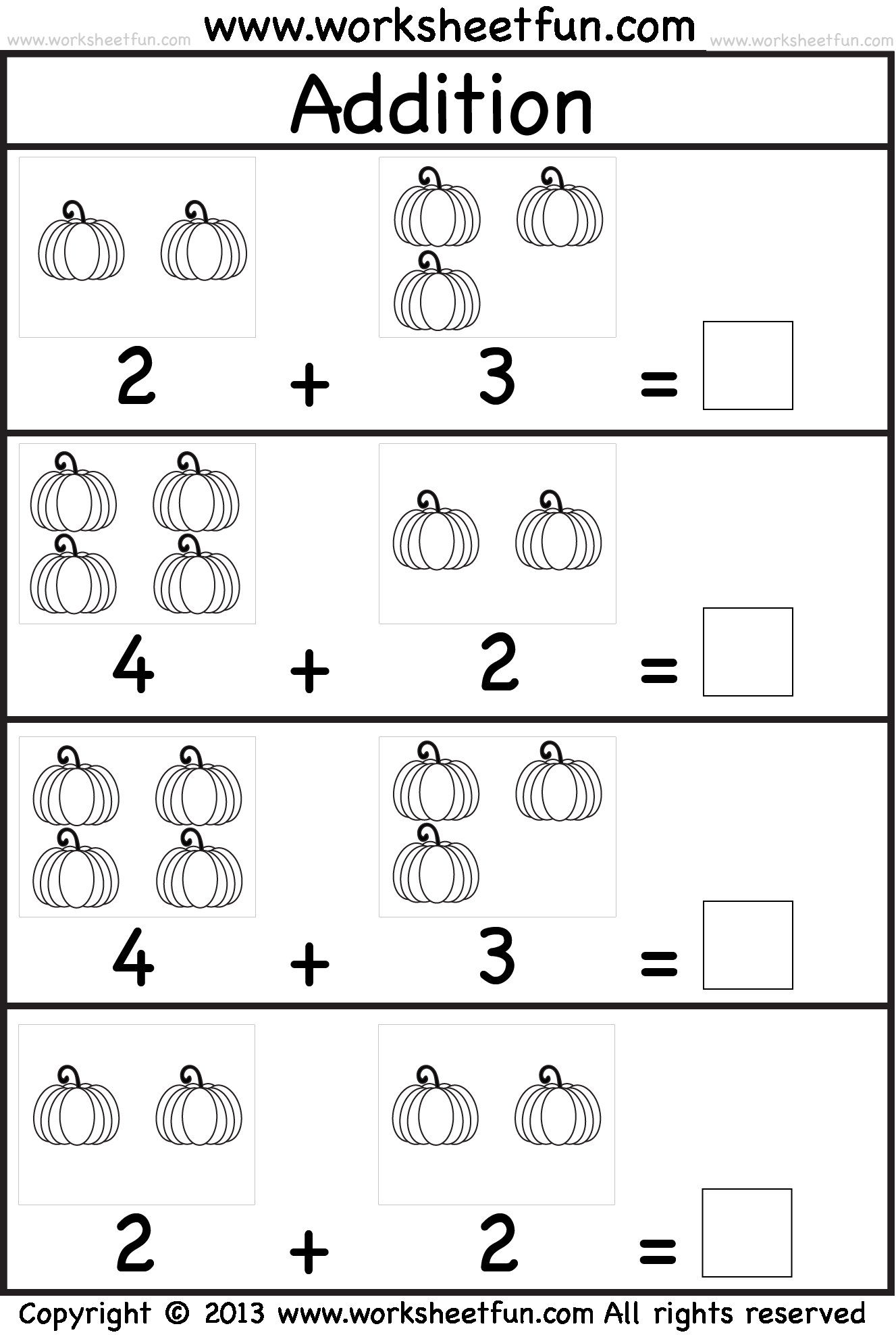 21 Basic Addition Worksheets Kindergarten