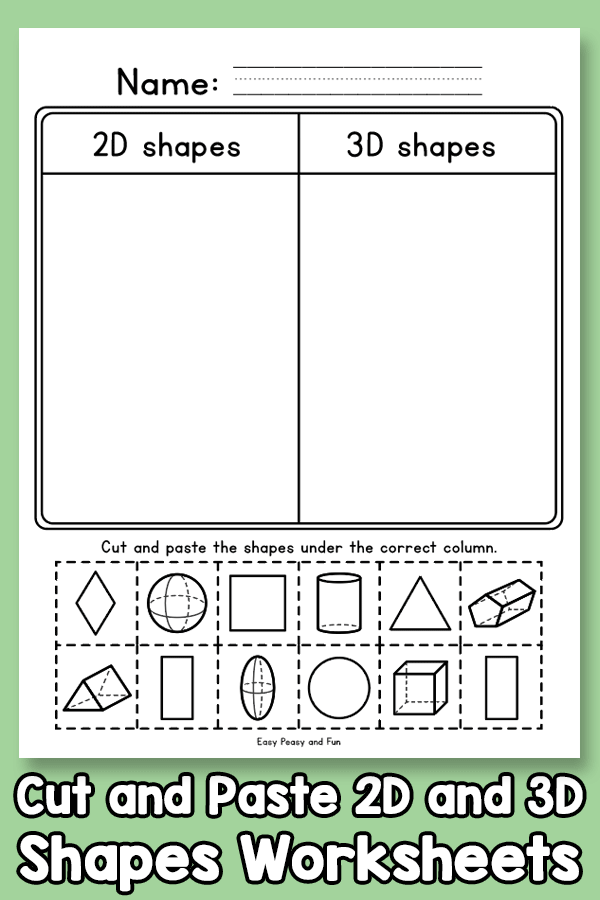 21 Cut And Paste Worksheets 3D 21 Cut And Paste Worksheets 3D