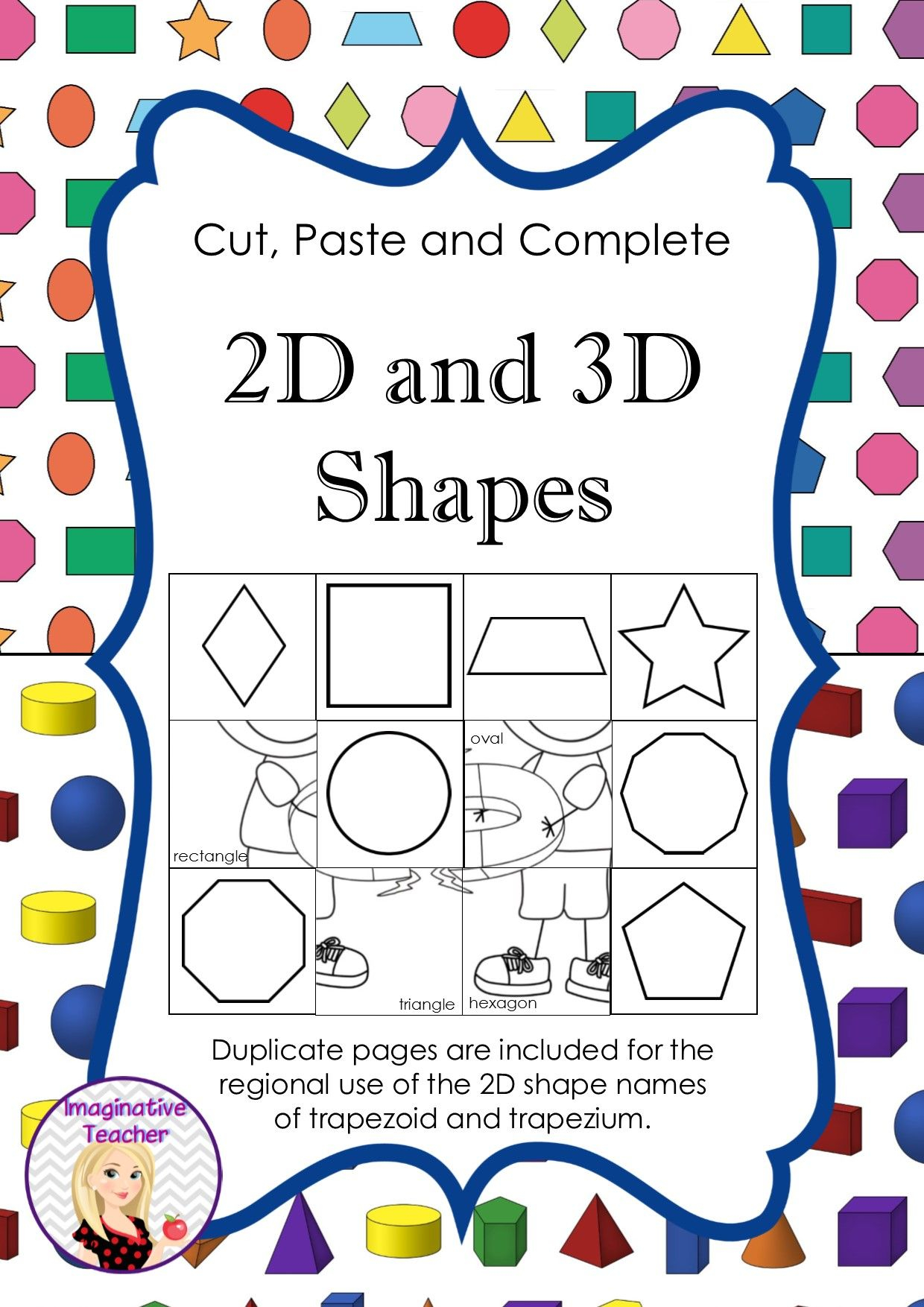 21 Cut And Paste Worksheets 3D