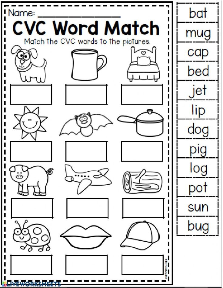 21 Cvc At Word Worksheets For Kindergarten