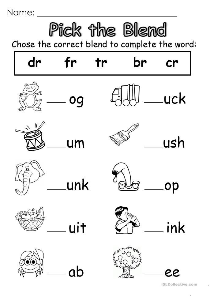 21 English Blends Worksheets For Kindergarten